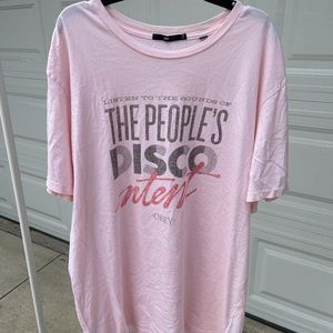 Obey Pink T shirt with print on front only